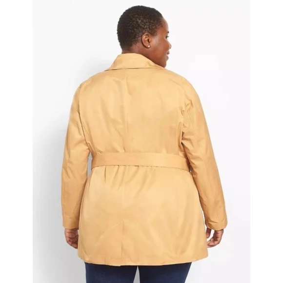 Lane Bryant Camel Tan Short Trench Coat - Picture 3 of 13